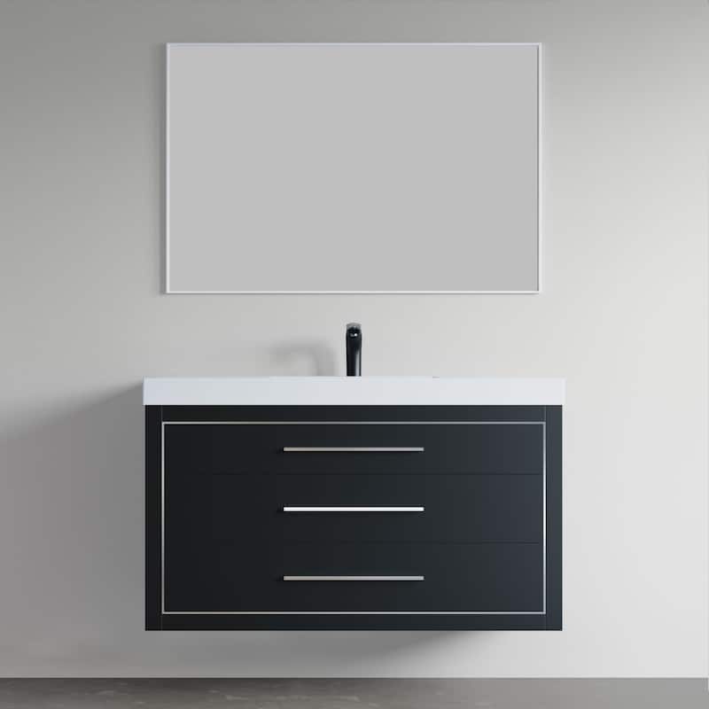 LaLa 48" Single Vanity Set - Charcoal with Chrome Trim