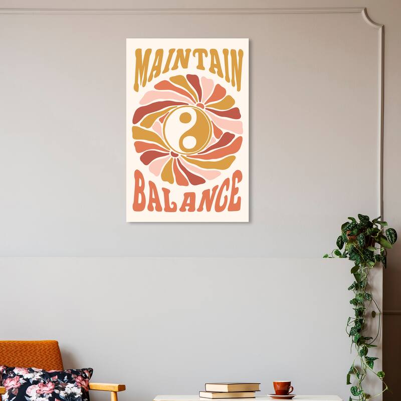 Wynwood Studio Canvas Spiritual and Religious Maintain Balance Brown and Ochre Modern & Contemporary Wall Art Canvas Print - 20 x 30