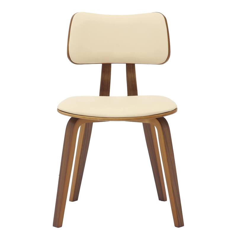 5-Piece Dining Set with 47-Inch Round Walnut Dining Table and 4 Leather Accent Side Chairs