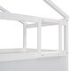 preview thumbnail 16 of 15, Twin Over Full House Bunk Bed with Storage Staircase, Blackboard, and Roof Design, White—Fun, Safe, and Space-Saving