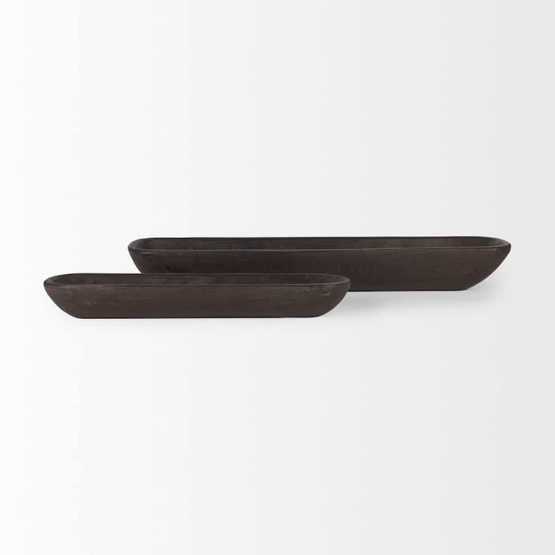 Athena Light Brown Reclaimed Wood Trays (Set of 2)