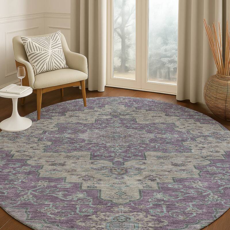 Machine Washable Indoor/ Outdoor Traditional Karachy Chantille Rug