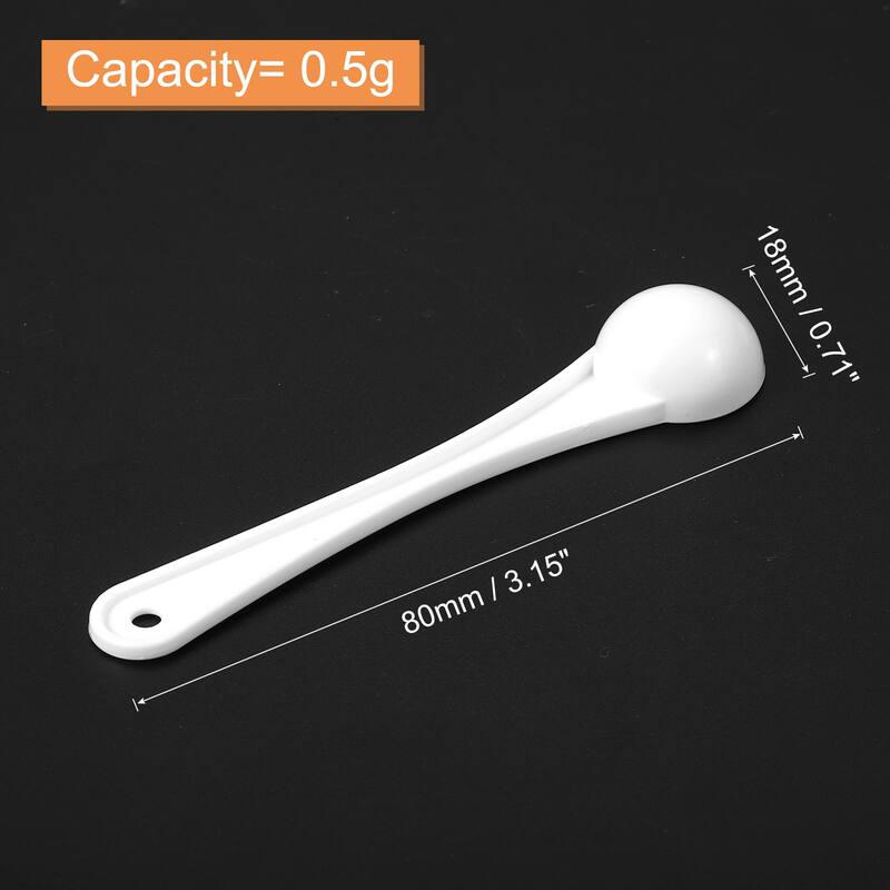 10Pcs 0.5g Teaspoon Micro Scoops Mini Measuring Spoons, White - White