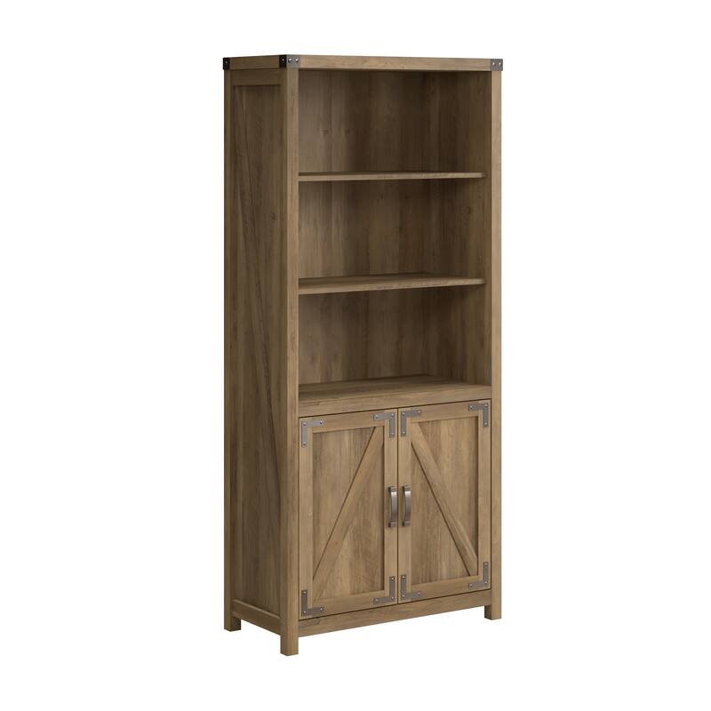 Knoxville Tall 5 Shelf Bookcase with Doors by Bush Furniture