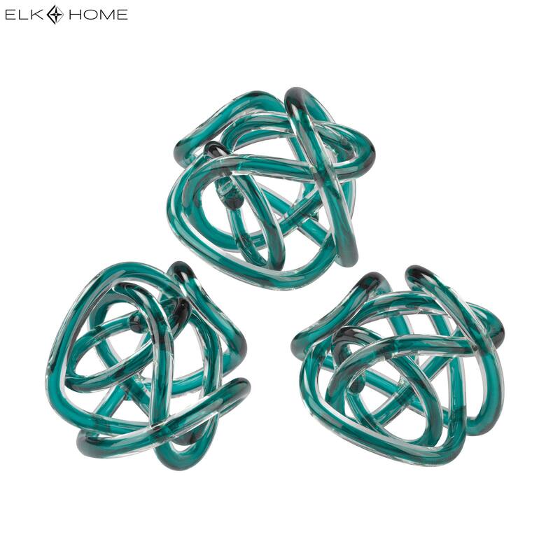 Elk Home Glass Knot Aqua Glass Ornamental Accessory
