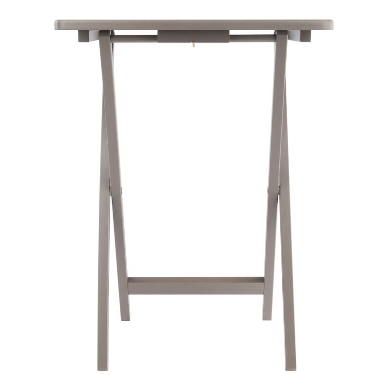 Alex 5-Pc Snack Table Set with Storage Stand Oyster Gray Finish