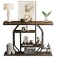 preview thumbnail 12 of 15, Console Table Industrial 4-Tier Entryway Table Narrow Wood Accent Tables with Storage Shelves for Living Room, Hallway, Foyer