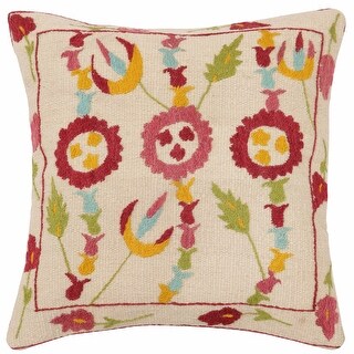 Chemin De Table Ouzbek Suzani – Rouge/Kaki – Fait Main – Brodé – 70 X 18 Pouces