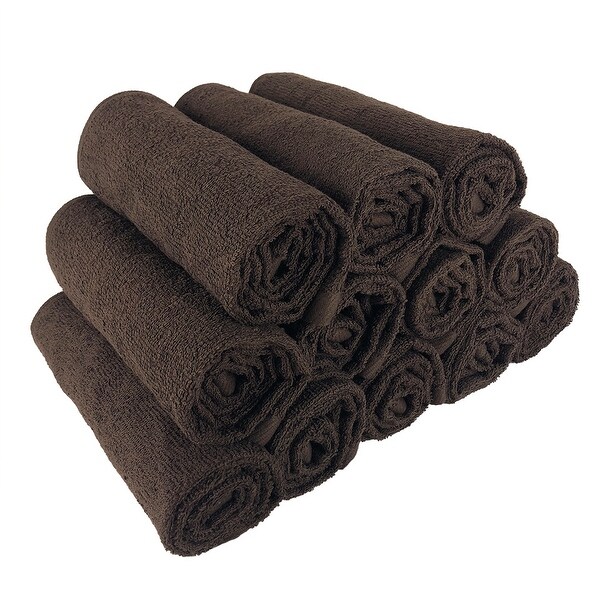 12 new black salon collection towels gym spa hair hand towels 16x27 bleach guard 