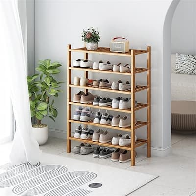 6-Tier Free Standing Shoe Racks - 26.77"D x 11.02"W x 38.18"H