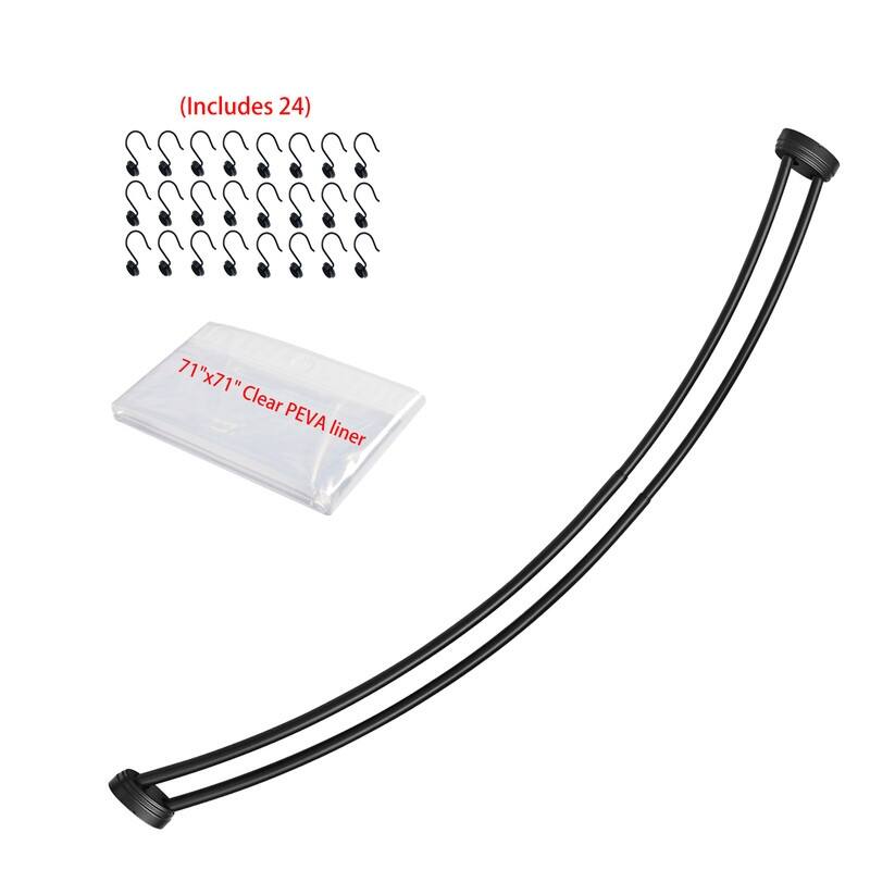 Utopia Alley Rustproof Wall Mounted Aluminum Double Curved Shower Curtain Rod, Adjustable Double Shower Rod from 45" to 72"