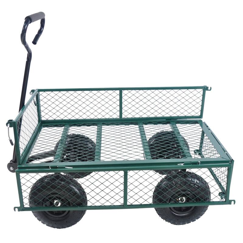 Multifunctional Garden Cart with Removable Side Panels, 550LBS Capacity