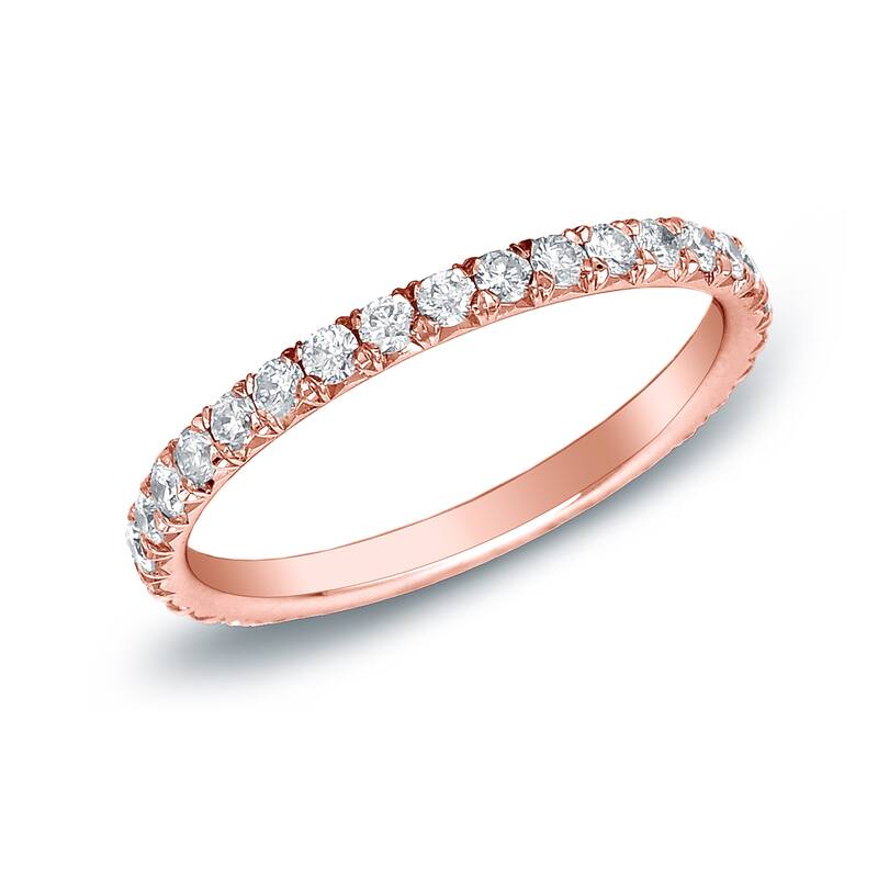 Auriya 2/5ctw Round Diamond Wedding Band 14k Gold - Rose - 5