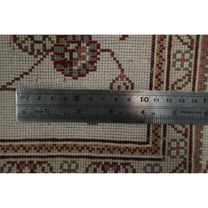 Hand Knotted Oriental 100% Silk Carpet Traditional Floral Beige & Ivories Kashmir Area Rug - 6' 0'' X 4' 0''