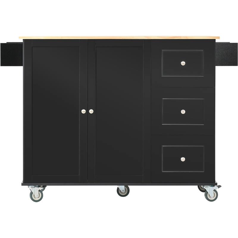 Multifunctional Kitchen Cart with Spice Rack and Adjustable Shelves