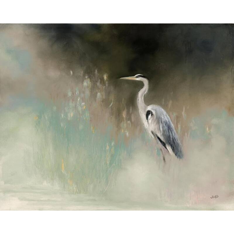 Peaceful Egret Teal Art Poster - Print On Demand