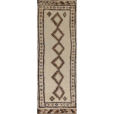 Vegetable Dye Kurdish Plush Runner Rug Handmade Wool Carpet - 3'0"x 10'0"
