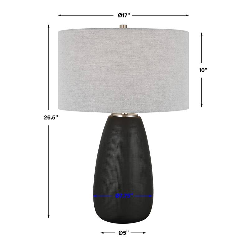 Carved Gridline Ceramic Table Lamp - 27.25"
