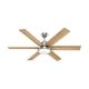 preview thumbnail 26 of 33, Hunter 60" Warrant Ceiling Fan with LED Light Kit and Wall Control Brushed Nickel
