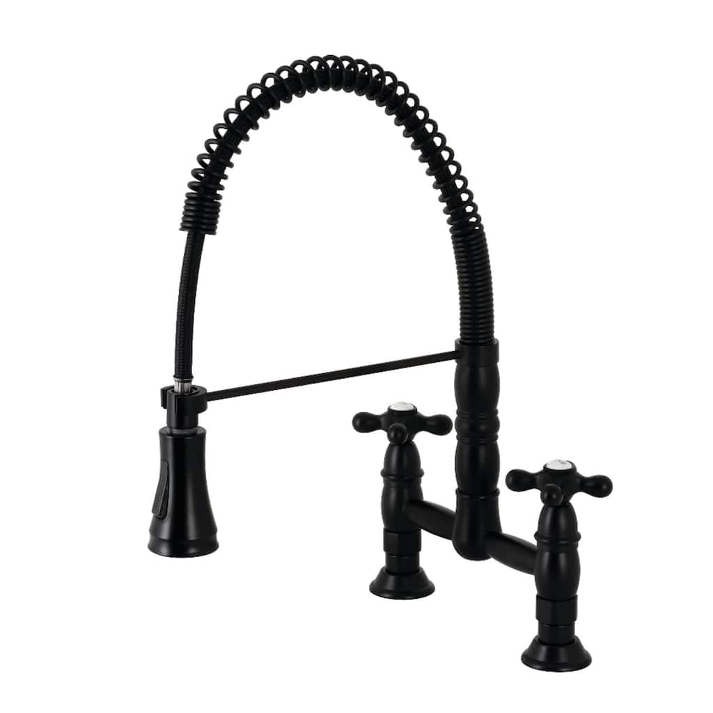 Kingston Brass Heritage 1.8 GPM Widespread Bridge Pull Down Kitchen