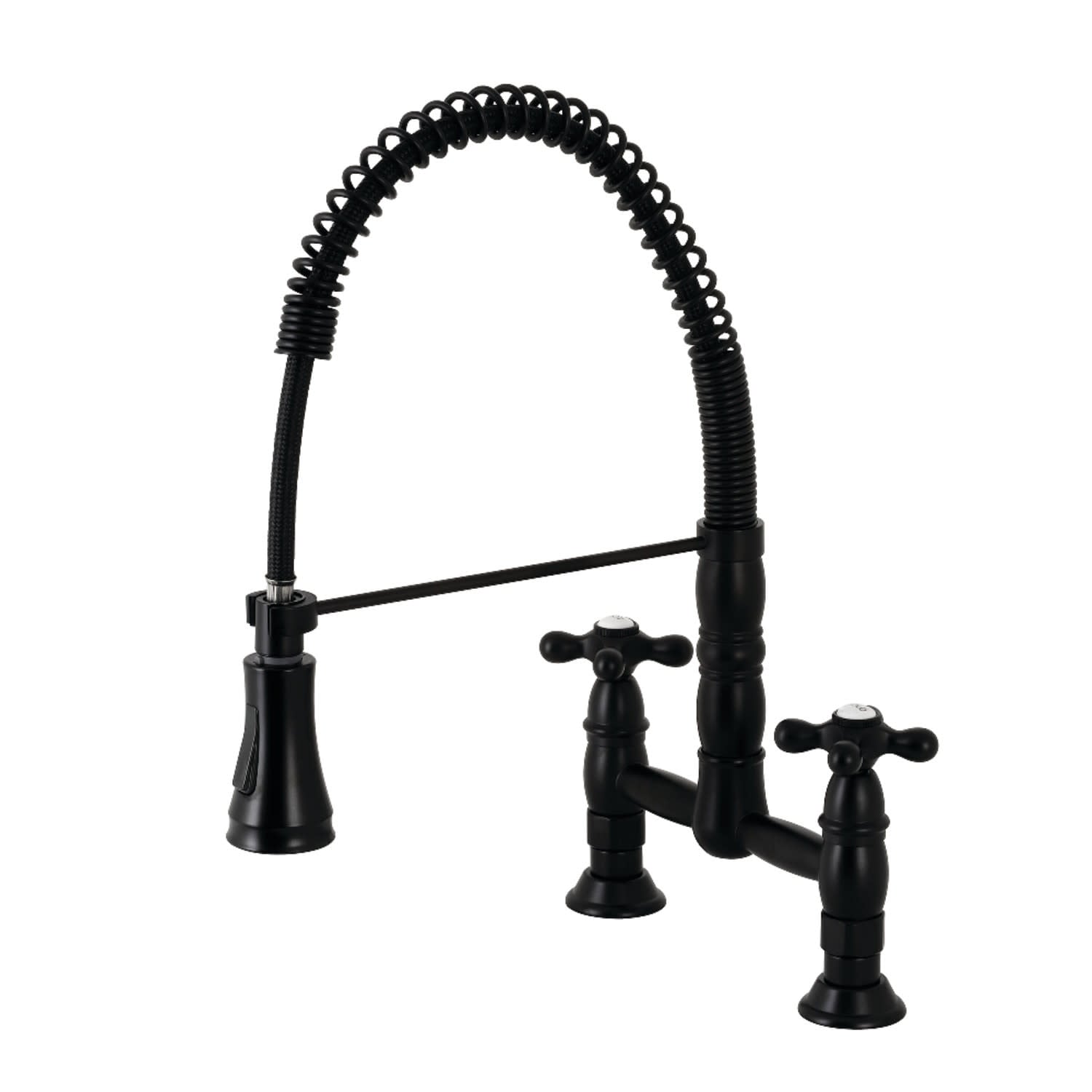 Kingston Brass Heritage 1.8 GPM Widespread Bridge Pull Down Kitchen