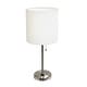 preview thumbnail 38 of 99, Porch & Den Custer Metal/ Fabric Lamp with Charging Outlet White