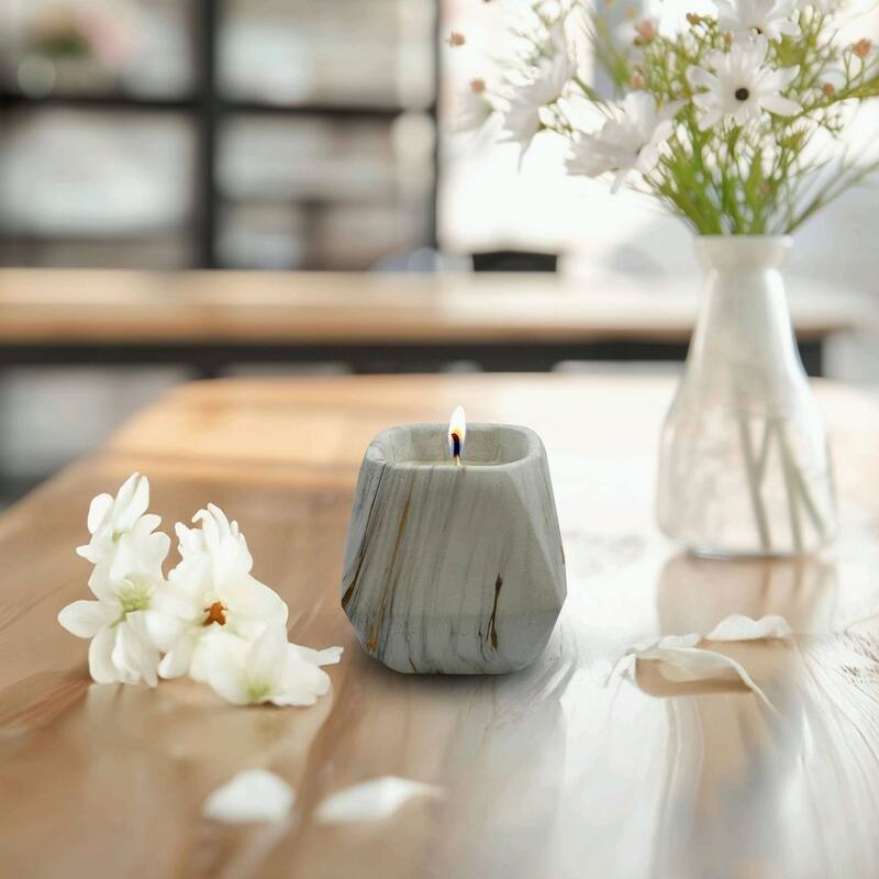 White and Gold Prism Candle Bowl, 10 Oz