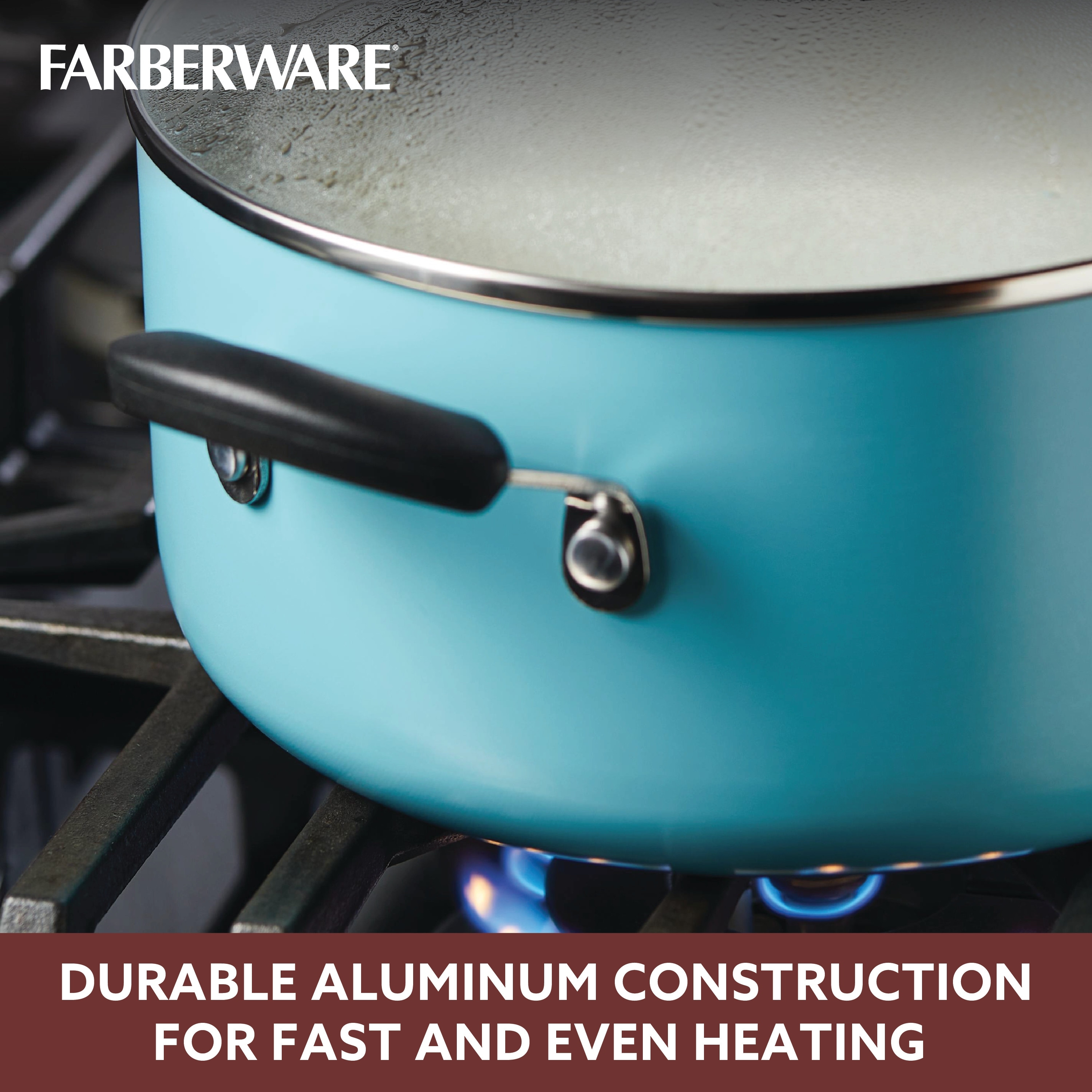Farberware 14-Piece Black Smart Control Aluminum Nonstick Cookware Set
