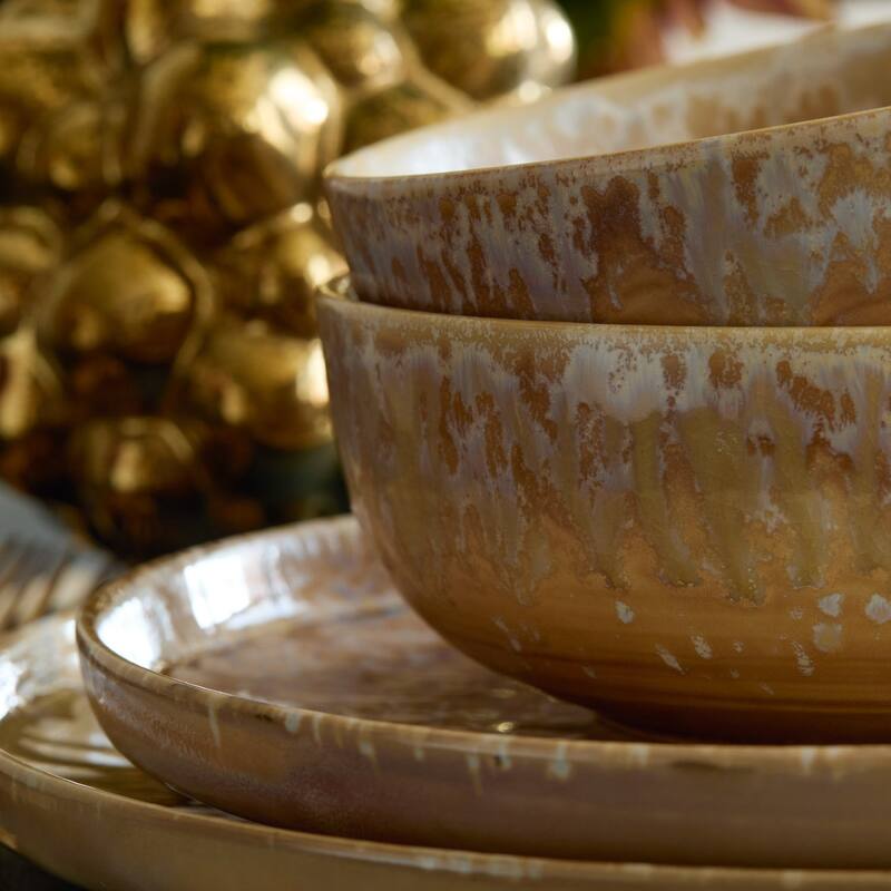 LEMIEUX ET CIE Hanami 20-Piece Stoneware Dinnerware Set with Reactive Glaze