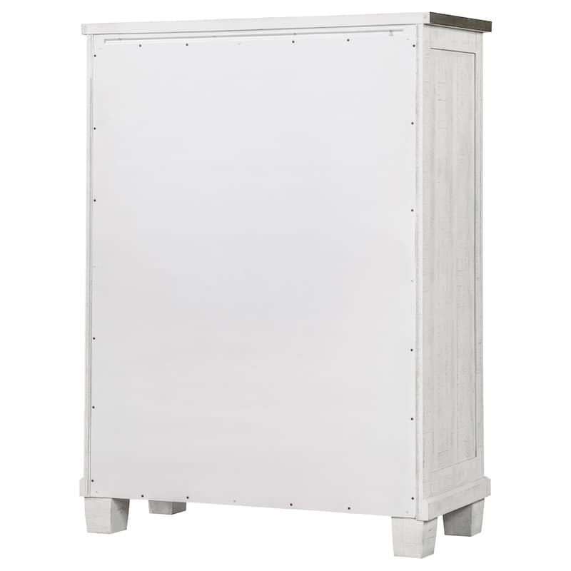 Lilith 5-drawer Bedroom Chest Distressed White