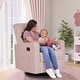 preview thumbnail 9 of 18, Evolur Raleigh Glider in Light Sand, Upholstered Plush Seating 360° Swivel Glider Rocking Chair