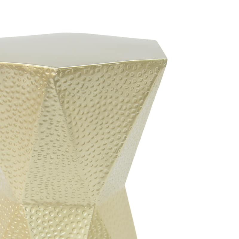 14.5" Modern Hexagon Side Table with Sturdy Iron Frame for Living Room or Bedroom