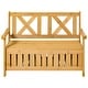 preview thumbnail 18 of 18, 29 Gallon Garden Storage Bench with Waterproof Frame, Large Entryway Deck Box w/ Unique X-Shape Back, Louvered Side Panels