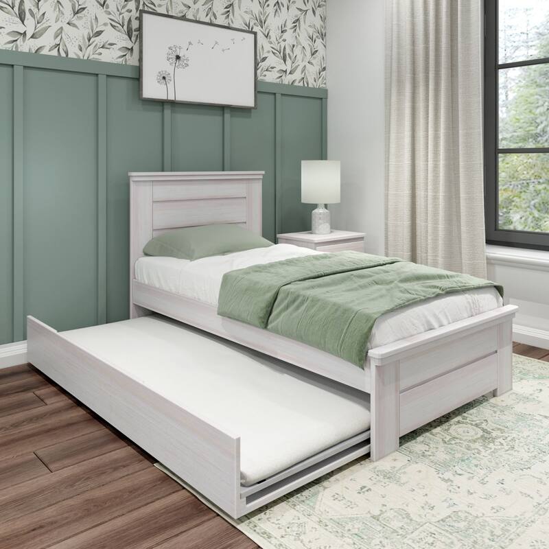 Max and Lily Farmhouse Twin Bed with Panel Headboard with Trundle