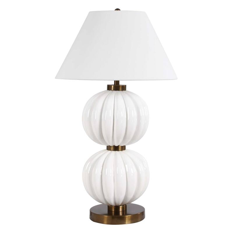 Uttermost Irena White Sphere Table Lamp - 22.00" W x 38.50" H x 22.00" D