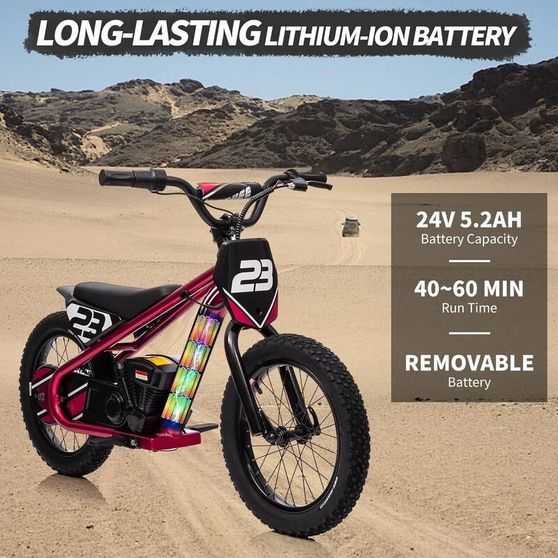 Kids Electric Dirt Bike, Electric Balance Bike for Kids Ages 6-12 Best Gift