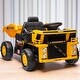 preview thumbnail 1 of 5, 12V Kids Ride-On Dump Truck with Electric Dump Bed, Music, LED Headlights, Spring Suspension, Ages 3-5 Yellow