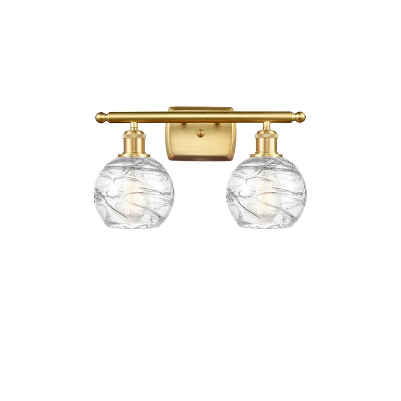 Innovations Lighting 516-2W-11-16 Athens Vanity Athens 2 Light 16" - Clear Deco Swirl / Satin Gold