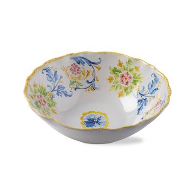 Capri Multicolor Melamine Serving Bowl 112oz - Dishwasher Safe Dining and Salad Bowl 4" H x 11.75" Dia