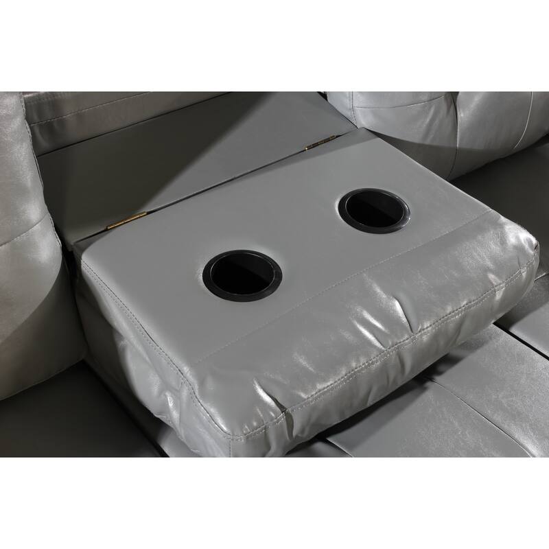 104.72'' L-Shaped 6-Seat Sectional Sofa with Storage Ottoman and Cup Holder, Removable Cushions, and Decorative Pillows