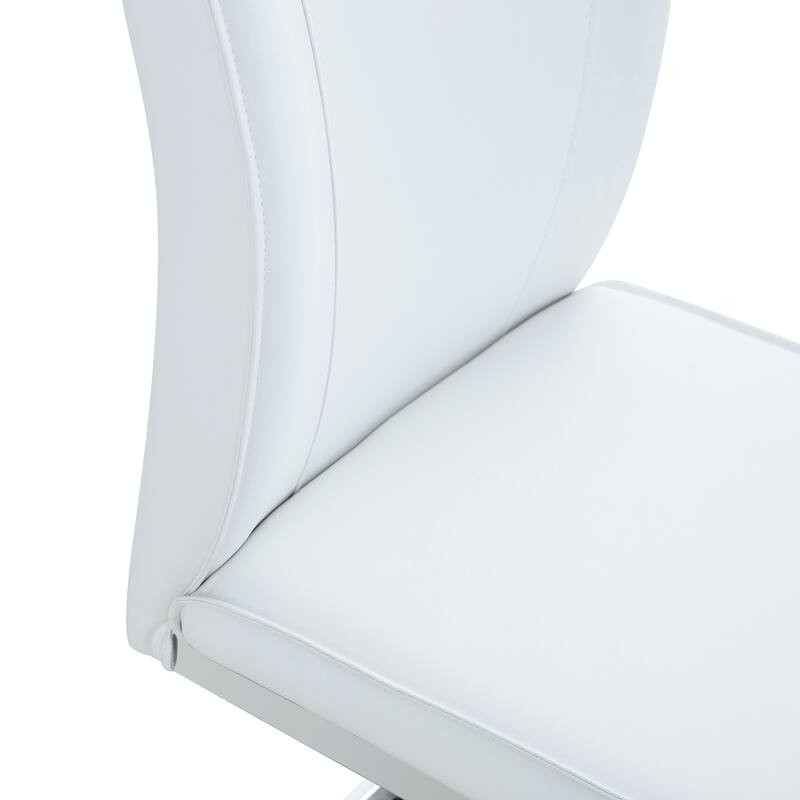 Roomfitters PU Dining Chairs with Arched Gold Metal Legs, High Resilience Upholstered Set of 8 for Dining Room
