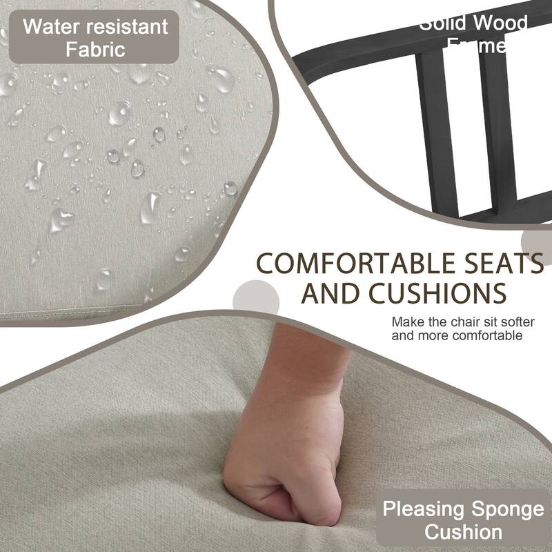 Patio Teak Wood Outdoor Loveseat Sofa with Cushions