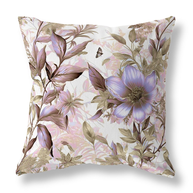 Pink And Gold Exquisite Floral Breeze Indoor/Outdoor Throw Pillow Zipper