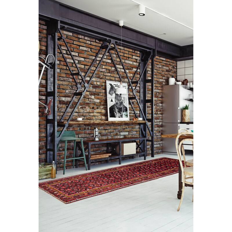 ECARPETGALLERY Hand-knotted Andelz Red Wool Rug - 2'10 x 10'4