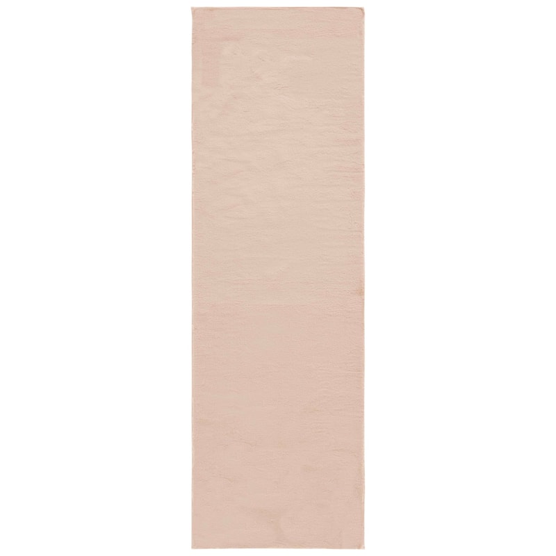 SAFAVIEH Faux Rabbit Auzinda Washable Fur Solid Shag Rug - 2'6" x 8' Runner - Beige