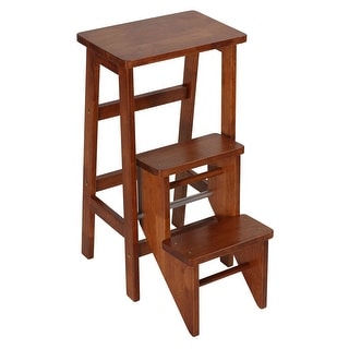 Druzi Accent Stool with Steps, Oak