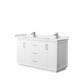 Option White, Nickel Trim, White Cultured Marble Top