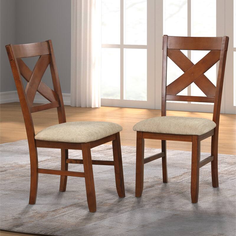 Roundhill Furniture Karven Wood 6-Piece Dining Set, Extendable Trestle Dining Table with 4 Chairs and Bench, Dark Hazelnut