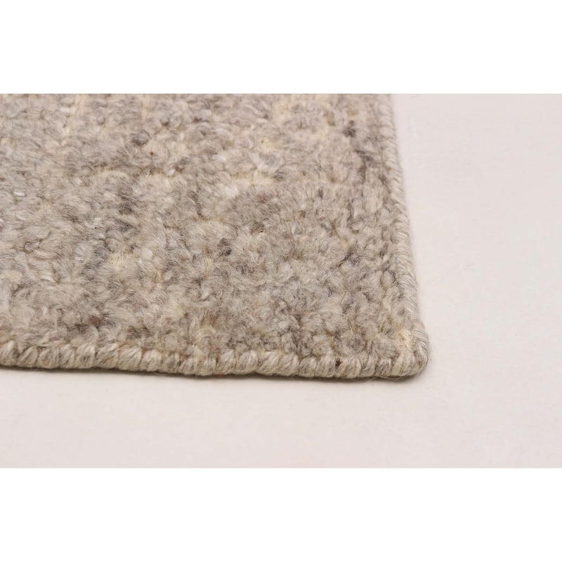 ECARPETGALLERY Hand-knotted Tangier Grey Wool Rug - 5'3 x 7'5