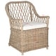 SAFAVIEH Rural Woven Dining Maluku Kubu Soft Grey Rattan Arm Chair - 28 ...